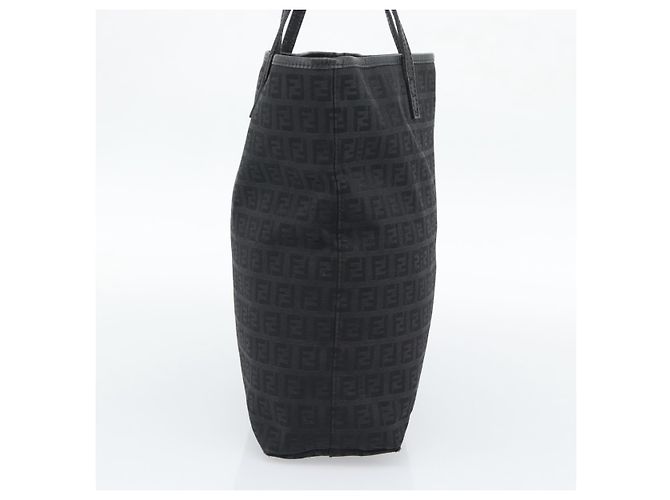 Borsa Tote FENDI Zucchino Canvas Nera 8BH074 Auth 196152 Nero - vista 3