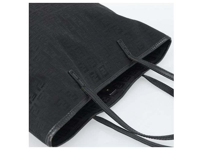 Borsa Tote FENDI Zucchino Canvas Nera 8BH074 Auth 196152 Nero - vista 6