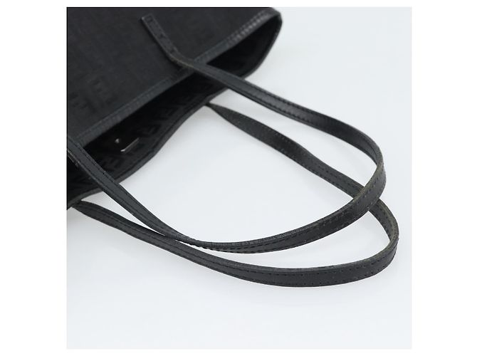 Borsa Tote FENDI Zucchino Canvas Nera 8BH074 Auth 196152 Nero - vista 7