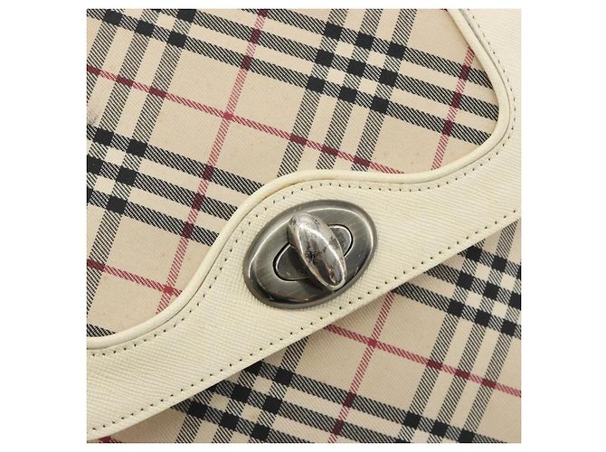 Borsa a tracolla BURBERRY Nova Check Canvas Beige Auth 195053 - vista 17