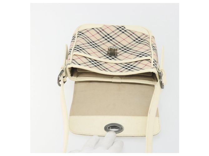 Borsa a tracolla BURBERRY Nova Check Canvas Beige Auth 195053 - vista 18