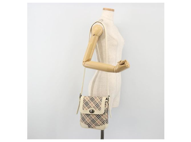 Borsa a tracolla BURBERRY Nova Check Canvas Beige Auth 195053 - vista 25