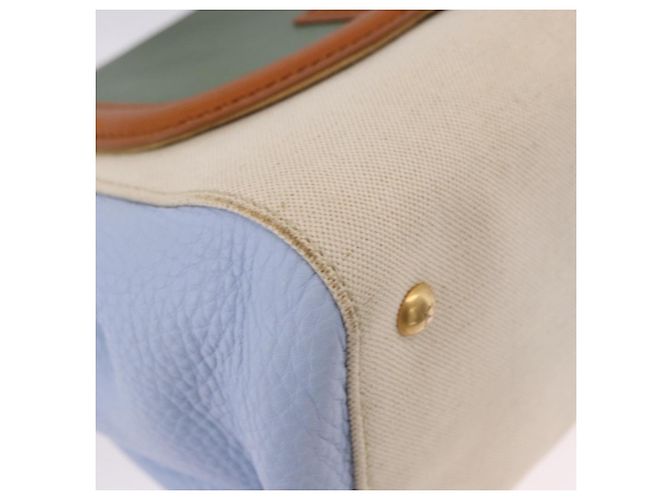 Borsa FENDI Canvas 2way Beige Silver Auth 195971A Argento - vista 16