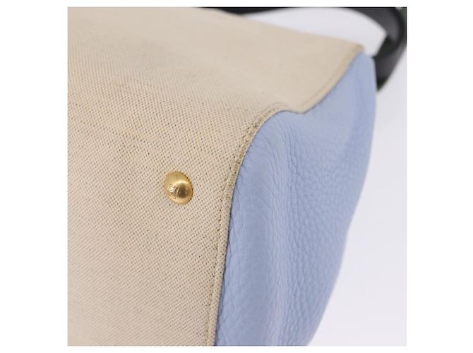 Borsa FENDI Canvas 2way Beige Silver Auth 195971A Argento - vista 19