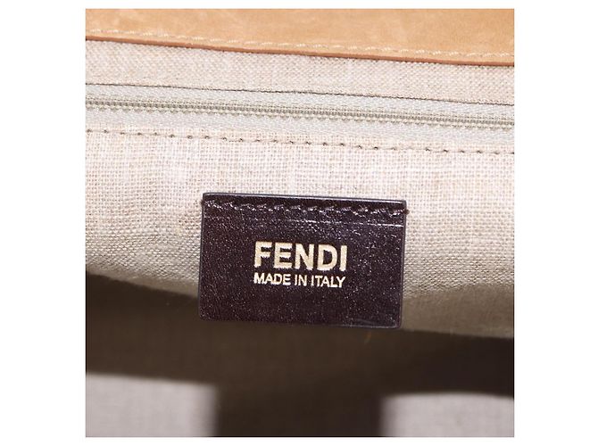 Borsa FENDI Canvas 2way Beige Silver Auth 195971A Argento - vista 22