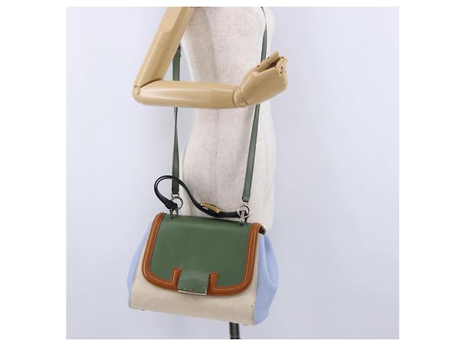Borsa FENDI Canvas 2way Beige Silver Auth 195971A Argento - vista 27