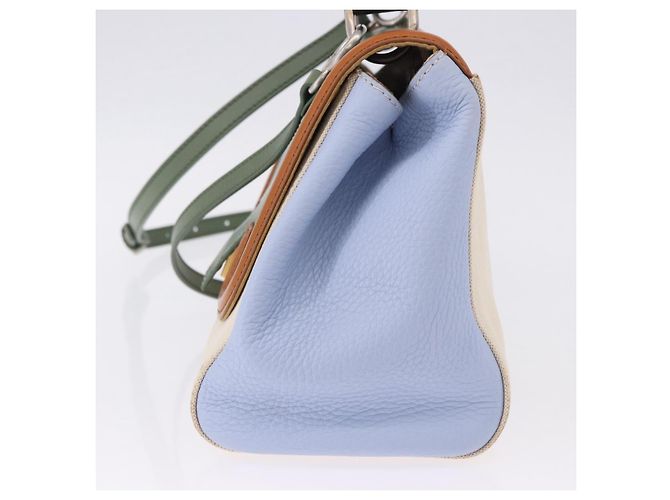 Borsa FENDI Canvas 2way Beige Silver Auth 195971A Argento - vista 3