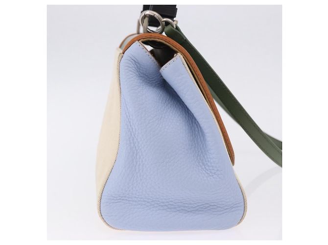Borsa FENDI Canvas 2way Beige Silver Auth 195971A Argento - vista 4