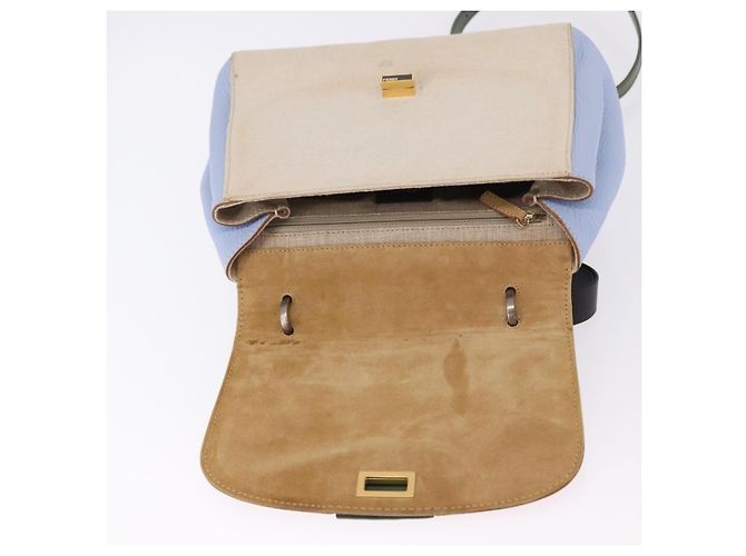 Borsa FENDI Canvas 2way Beige Silver Auth 195971A Argento - vista 9