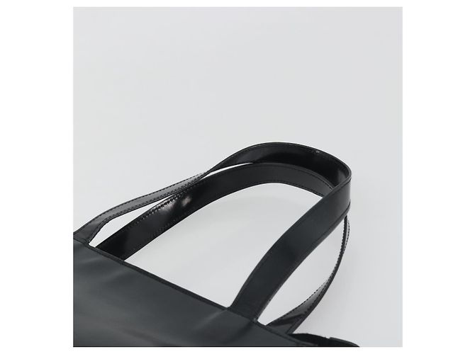 Borsa Tote CHANEL Vernice Nera Argento CC Auth 196085 Nero - vista 14