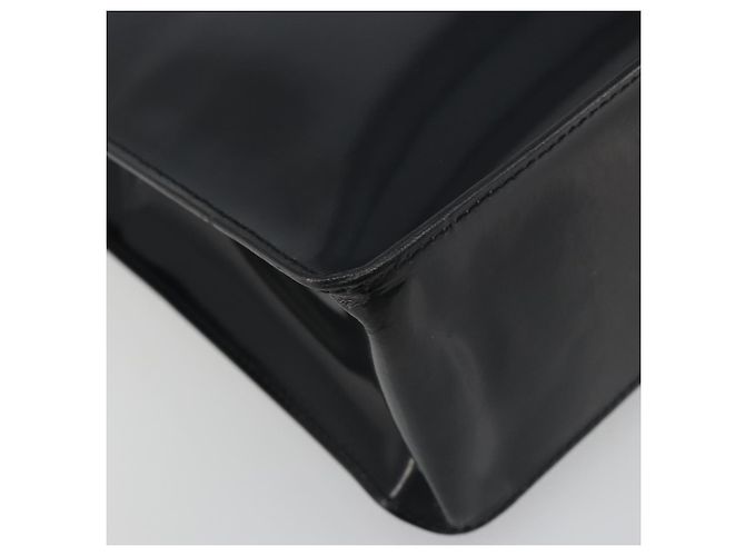 Borsa Tote CHANEL Vernice Nera Argento CC Auth 196085 Nero - vista 15