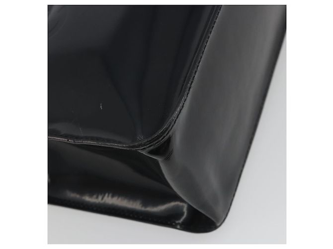 Borsa Tote CHANEL Vernice Nera Argento CC Auth 196085 Nero - vista 17