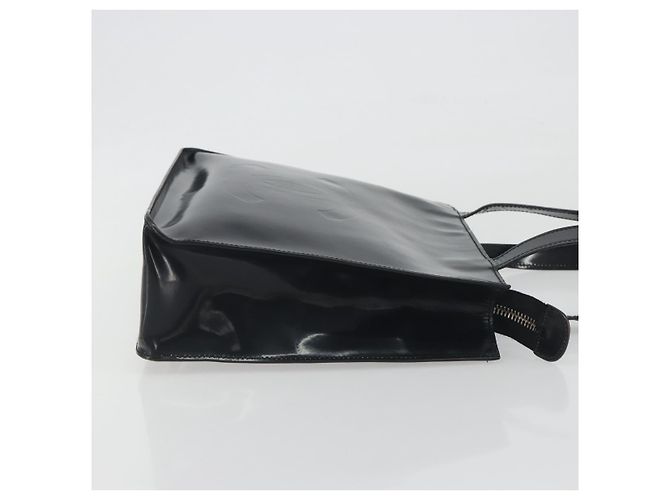 Borsa Tote CHANEL Vernice Nera Argento CC Auth 196085 Nero - vista 3