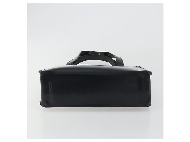 Borsa Tote CHANEL Vernice Nera Argento CC Auth 196085 Nero - vista 5