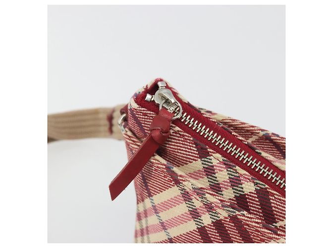 Borsa a tracolla BURBERRY Nova Check Blue Label in tela rossa e argento autentica 195702A Rosso - vista 10