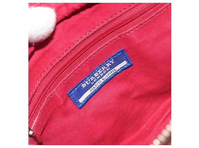 Borsa a tracolla BURBERRY Nova Check Blue Label in tela rossa e argento autentica 195702A Rosso - vista 11