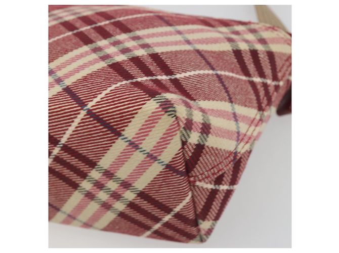 Borsa a tracolla BURBERRY Nova Check Blue Label in tela rossa e argento autentica 195702A Rosso - vista 14