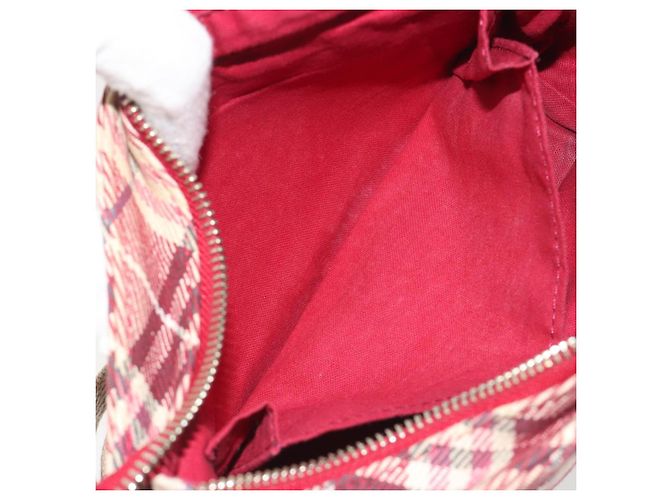 Borsa a tracolla BURBERRY Nova Check Blue Label in tela rossa e argento autentica 195702A Rosso - vista 22