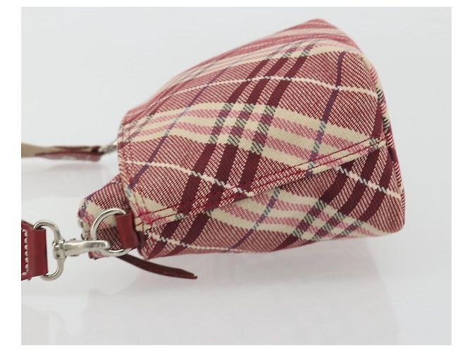 Borsa a tracolla BURBERRY Nova Check Blue Label in tela rossa e argento autentica 195702A Rosso - vista 4