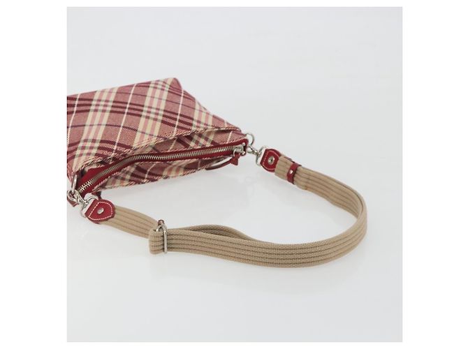 Borsa a tracolla BURBERRY Nova Check Blue Label in tela rossa e argento autentica 195702A Rosso - vista 7