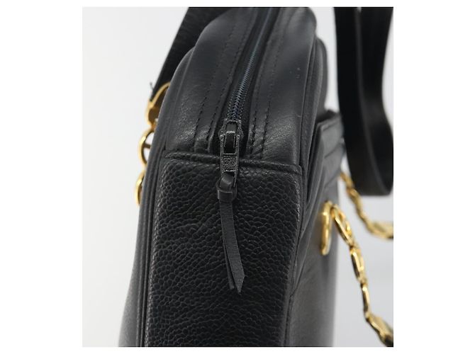 Borsa Tote Christian Dior Pelle Nero Oro Auth 195576A D'oro - vista 11