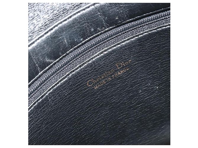 Borsa Tote Christian Dior Pelle Nero Oro Auth 195576A D'oro - vista 18