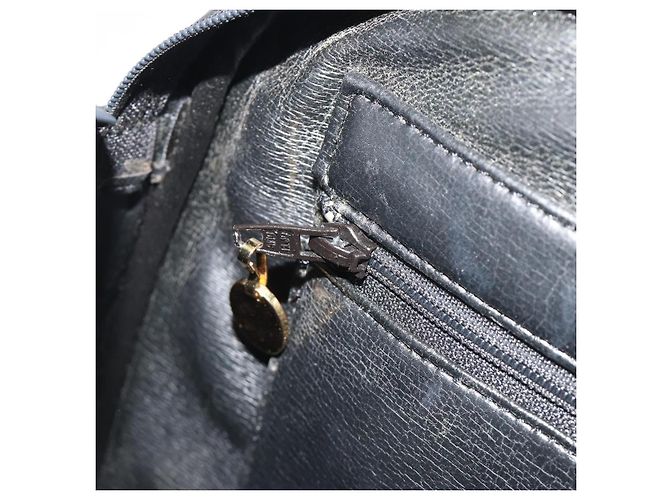Borsa Tote Christian Dior Pelle Nero Oro Auth 195576A D'oro - vista 21