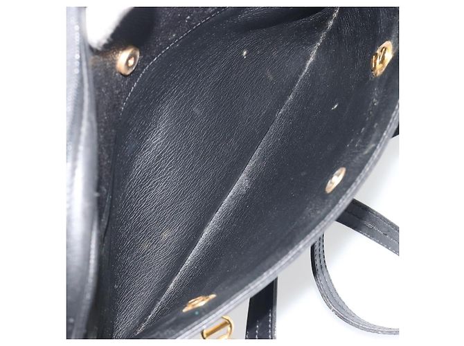 Borsa Tote Christian Dior Pelle Nero Oro Auth 195576A D'oro - vista 23