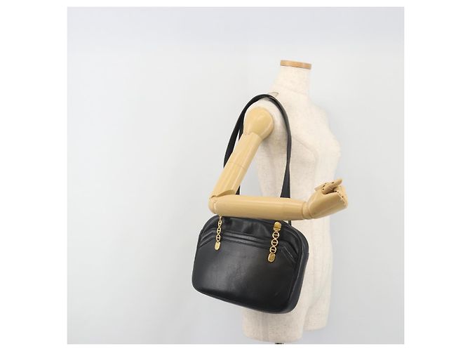 Borsa Tote Christian Dior Pelle Nero Oro Auth 195576A D'oro - vista 24