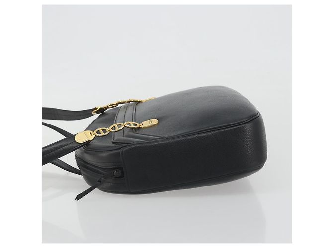 Borsa Tote Christian Dior Pelle Nero Oro Auth 195576A D'oro - vista 4