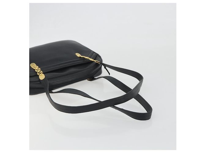 Borsa Tote Christian Dior Pelle Nero Oro Auth 195576A D'oro - vista 7