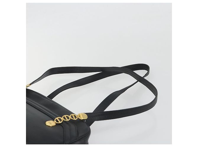 Borsa Tote Christian Dior Pelle Nero Oro Auth 195576A D'oro - vista 8