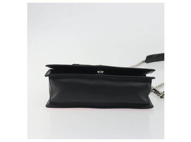 Borsa a tracolla con catena PRADA pelle Saffiano Rosa Argento Auth 195095A - vista 5