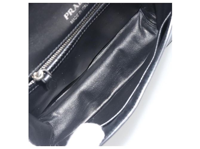Borsa a tracolla con catena PRADA pelle Saffiano Rosa Argento Auth 195095A - vista 9