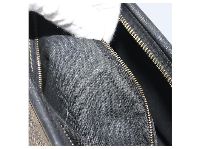Pequin Borsa Boston in tela Pecan FENDI PVC Nero Marrone Auth 195590 - vista 12