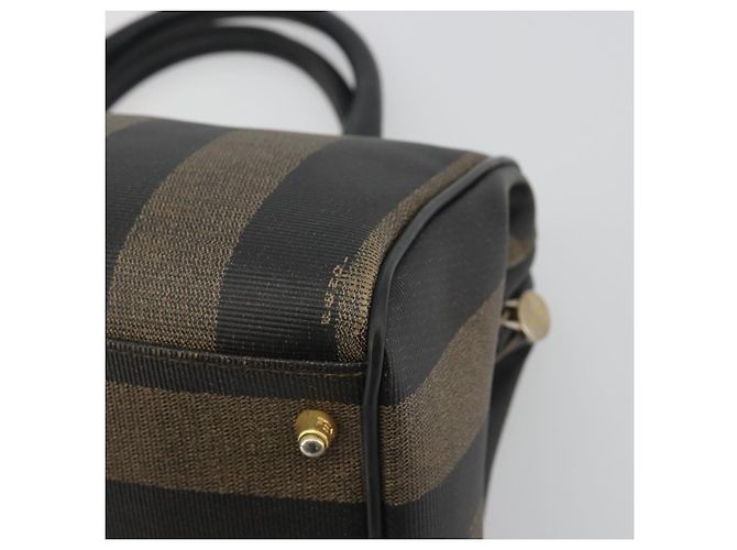 Pequin Borsa Boston in tela Pecan FENDI PVC Nero Marrone Auth 195590 - vista 15