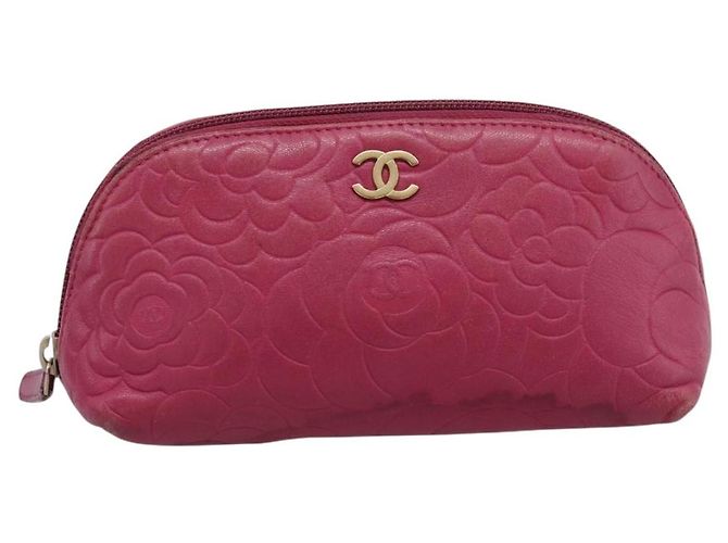CHANEL Camelia Tasche Leder Rosa Goldton CC Auth 194298 Pink - Ansicht 13