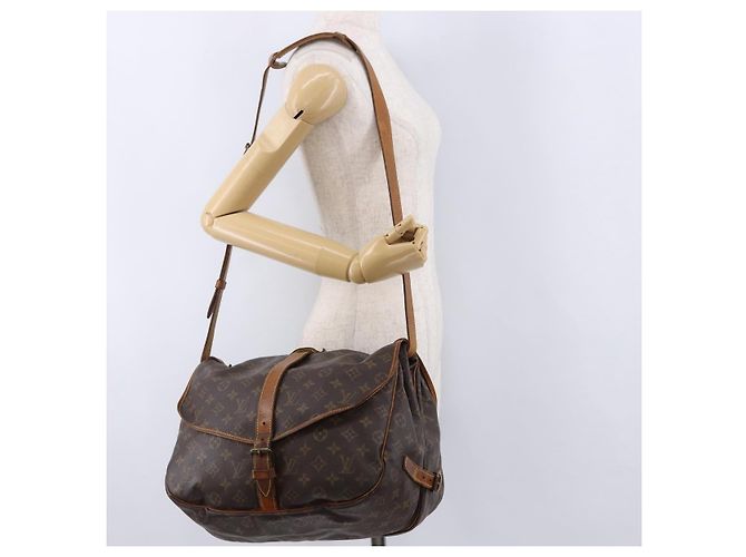 Borsa a tracolla LOUIS VUITTON Monogram Saumur 35 M42254 LV Auth BA14675 Monogramma - vista 29