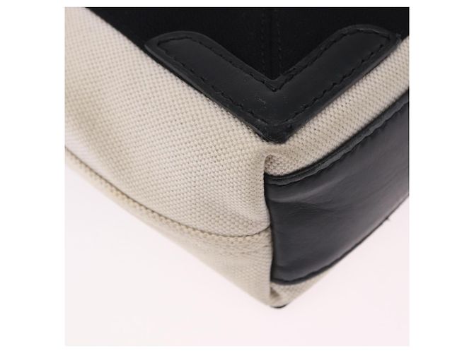 Borsa Cabas XS BALENCIAGA in tela e pelle bianca, blu navy e argento 390346 Auth ka5679 Bianco - vista 16