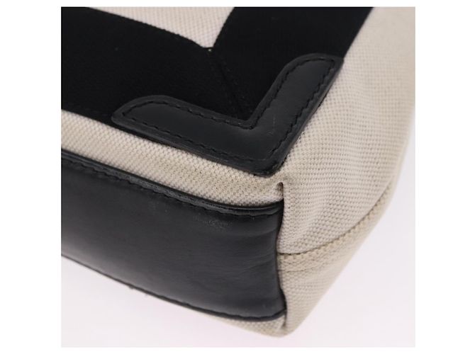 Borsa Cabas XS BALENCIAGA in tela e pelle bianca, blu navy e argento 390346 Auth ka5679 Bianco - vista 17