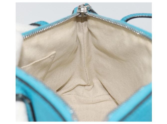 Borsa a mano GUCCI Soho in pelle blu argento 340618 Auth 194286A - vista 19