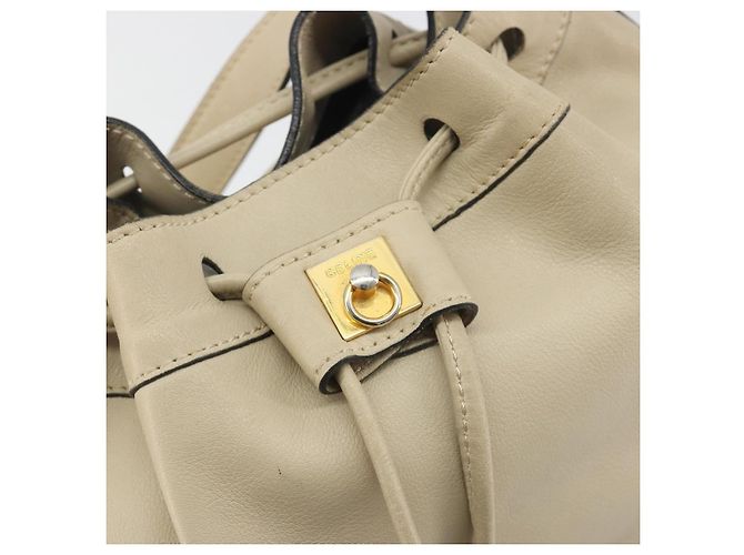 16 Céline Borsa a tracolla CELINE in pelle beige e oro Auth 194372 D'oro - vista 18