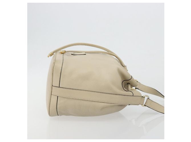 16 Céline Borsa a tracolla CELINE in pelle beige e oro Auth 194372 D'oro - vista 3