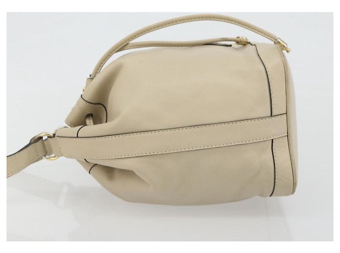 16 Céline Borsa a tracolla CELINE in pelle beige e oro Auth 194372 D'oro - vista 4