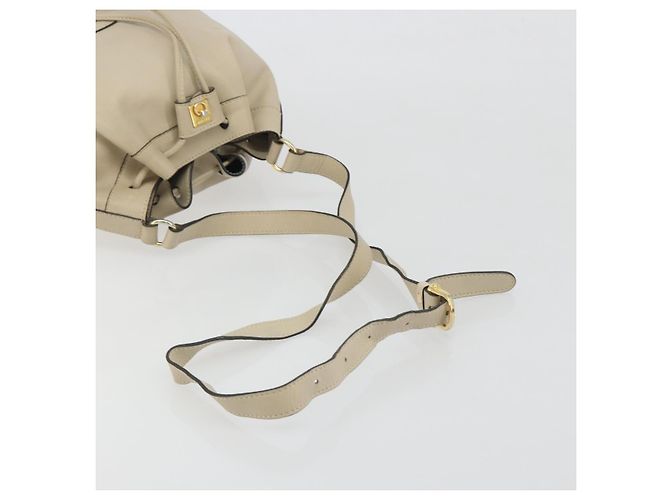 16 Céline Borsa a tracolla CELINE in pelle beige e oro Auth 194372 D'oro - vista 7