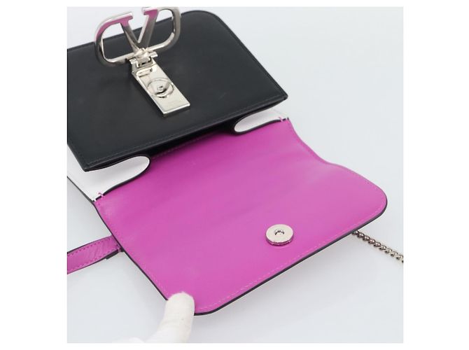 Borsa a Spalla in Pelle VALENTINO 2 in 1 Viola Argento Auth 196036A Porpora - vista 10