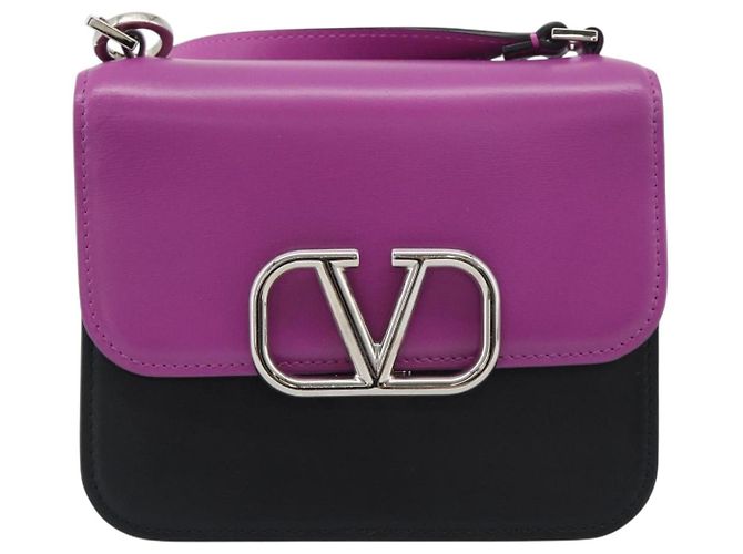 Borsa a Spalla in Pelle VALENTINO 2 in 1 Viola Argento Auth 196036A Porpora - vista 13