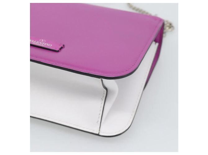 Borsa a Spalla in Pelle VALENTINO 2 in 1 Viola Argento Auth 196036A Porpora - vista 15