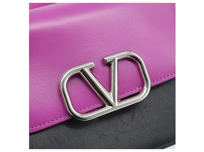 Borsa a Spalla in Pelle VALENTINO 2 in 1 Viola Argento Auth 196036A Porpora - vista 18