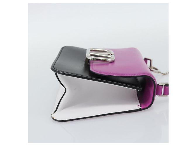 Borsa a Spalla in Pelle VALENTINO 2 in 1 Viola Argento Auth 196036A Porpora - vista 4